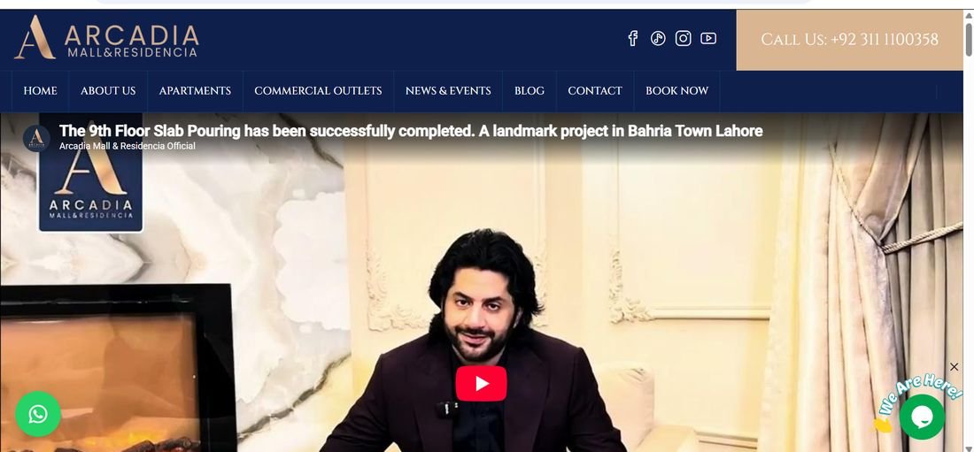 Arcadia Mall & Residencia website screenshot