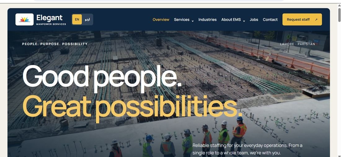 Elegant Manpower Services website screenshot