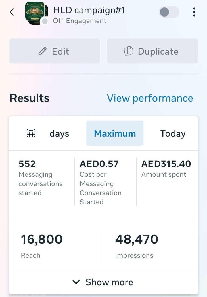 Herbal Life Desires (UAE) Meta Ads result